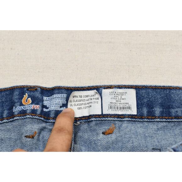 LAPCO FR Men's Jeans Size 38x32 Straight Denim Work Pants Flame Resist - Picture 8 of 8